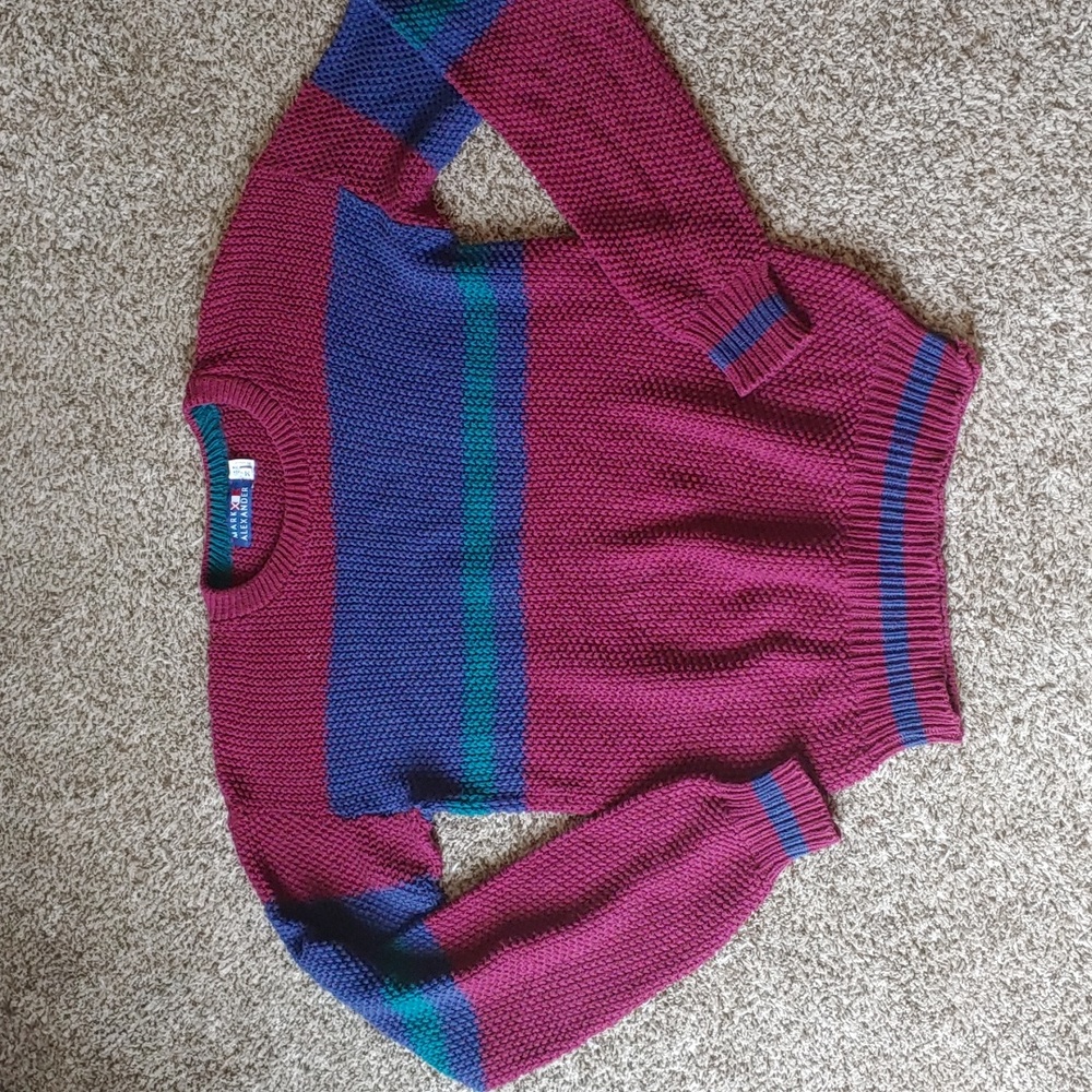 VTG Mark Alexander Striped Sweater Nautical Cotton Crewneck Men's Size M